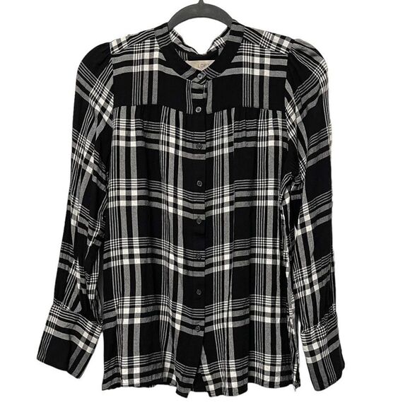 LOFT Tops - LOFT Plaid Button Up Blouse L